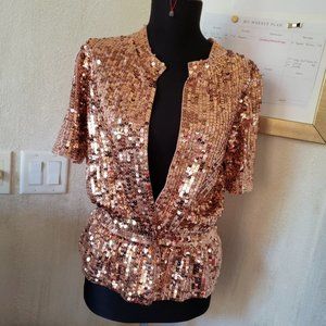 Must Have Sequin Cardigan Boston Proper Rose Gold S